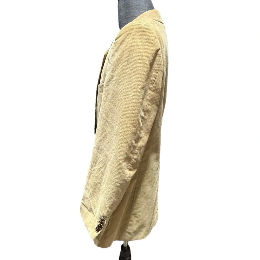 Vintage Corduroy Tan Men's Blazer 42R Two Button Tailored Clothing by AR Cotton
